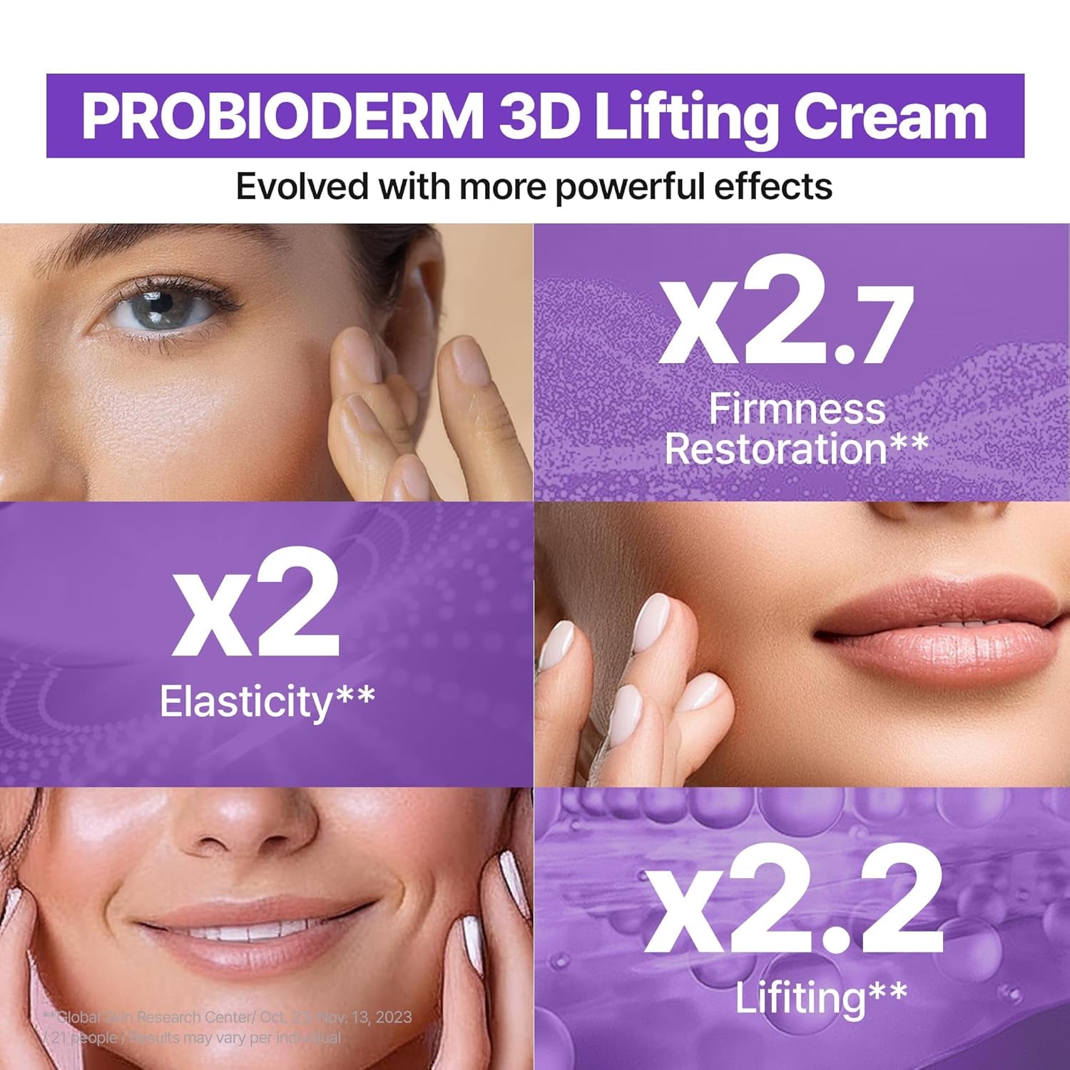 Probioderm 3D Lifting Cream 1.7 Fl Oz | Advanced Korean Anti-Aging Probiotic Night Moisturizer with 17-Peptide Complex & Patented Probioderm for Fine Lines and Wrinkles on Face and Neck