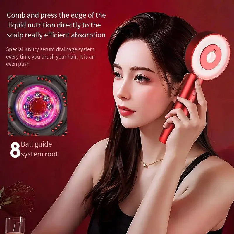 New Red Light Therapy Heating Massage Comb High Frequency Vibration Soothing Hair Growth Scalp Massage Brush